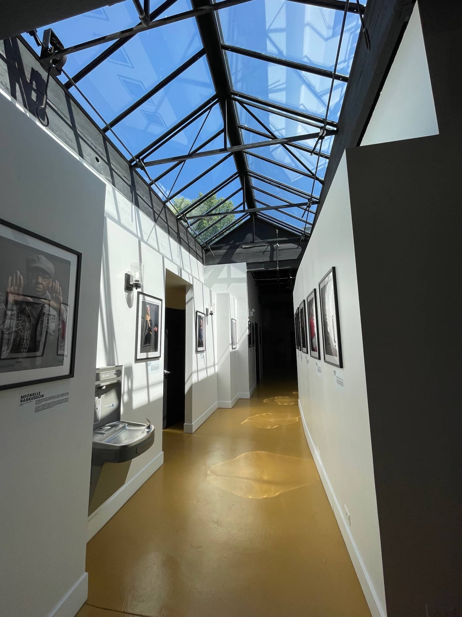 white painted commercial building hallway