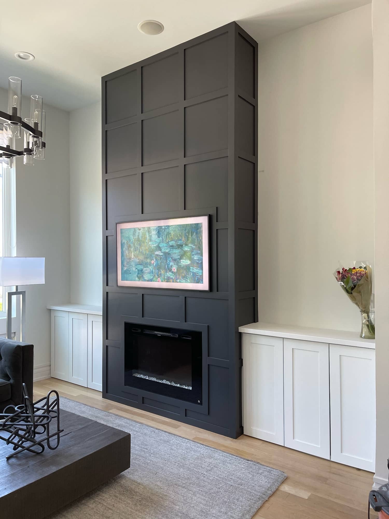 residential living room with fresh painted walls